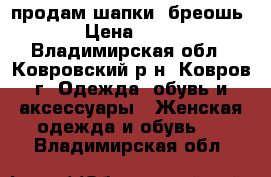 продам шапки( бреошь) › Цена ­ 750 - Владимирская обл., Ковровский р-н, Ковров г. Одежда, обувь и аксессуары » Женская одежда и обувь   . Владимирская обл.